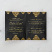 黒金イスラム模様ムスリムウェディング 招待状 (内部)
