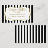 黒金ゴールドおむつラッフルカードボーイベビーシャワー エンクロージャーカード (正面/裏面)