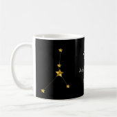 黒金ゴールドがん星座誕生日 コーヒーマグカップ (左)