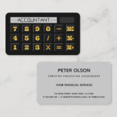 黒金ゴールドとグレー計算CPA税理士 名刺 (正面/裏面)