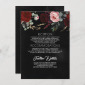 黒金ゴールドと赤フローラ結婚の情報 エンクロージャーカード (正面/裏面)