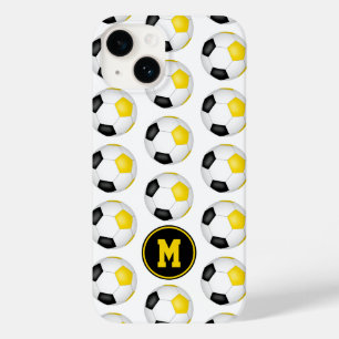 黒金ゴールドのサッカーボールモノグラムの模様 Case-Mate iPhone 14ケース