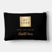 黒金ゴールドのロゴ名の署名 アクセサリーポーチ (裏面)