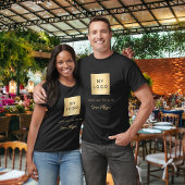 黒金ゴールドのロゴ名の署名 Tシャツ