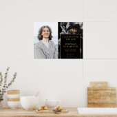黒金ゴールドの葬儀お祝いライフフォトサイン ポスター (キッチン)