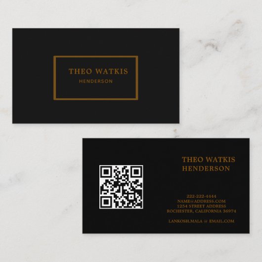黒金ゴールドのqrコード編集 名刺 (正面/裏面)