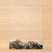 黒金ゴールドアゲエレガントテモダン結婚ト アクリル招待状 (正面)