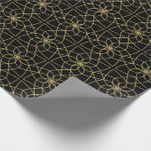 黒金ゴールドアラビアンイスラム幾何学模様 ラッピングペーパー (角)