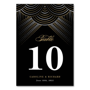 黒金ゴールドアールデコストリングライトテーブルカード テーブルナンバー