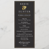 黒金ゴールドエレガモダンントウェディングプログラムカード プログラム (正面)