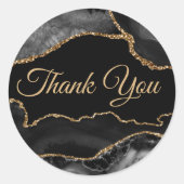 黒金ゴールドエレガントは感謝していい ラウンドシール (正面)