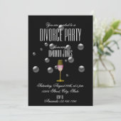 黒金ゴールドエレガントシャンパン離婚パーティー 招待状 (スタンド正面)