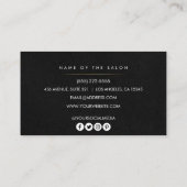 黒金ゴールドエレガントヘアスタイリストのシザーミニマリスト 名刺 (裏面)