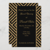 黒金ゴールドエレガント企業のパーティの招待状 招待状 (正面/裏面)