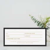 黒金ゴールドエージェントのギフト証明書伝票 (スタンド正面)