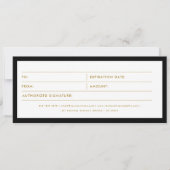 黒金ゴールドエージェントのギフト証明書伝票 (正面)