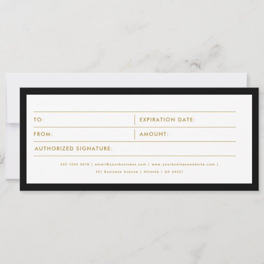 黒金ゴールドエージェントのギフト証明書伝票 (正面)