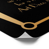 黒金ゴールドカスタムアールデコDIY結婚徴候 ポスター (角)