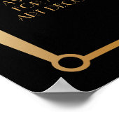 黒金ゴールドカスタムアールデコDIY結婚徴候 ポスター (角)