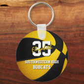 黒金ゴールドキッズバスケットチームカラー キーホルダー (正面)