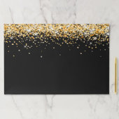 黒金ゴールドグリッターダストパーティー紙ランチョンマット ペーパーパッド (インサイチュ)