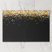 黒金ゴールドグリッターダストパーティー紙ランチョンマット ペーパーパッド (正面)
