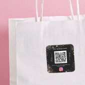 黒金ゴールドグリッター事業名qrコードインスタンス スクエアシール