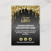 黒金ゴールドグリッター価格原料製品範囲 名刺 (正面)