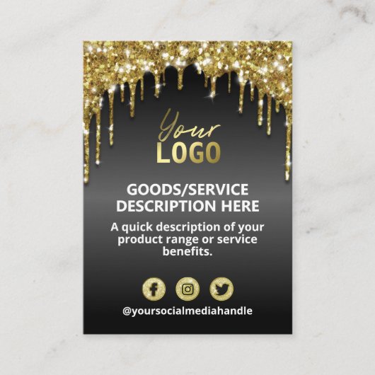 黒金ゴールドグリッター価格原料製品範囲 名刺 (正面)