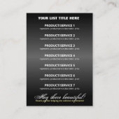 黒金ゴールドグリッター価格原料製品範囲 名刺 (裏面)