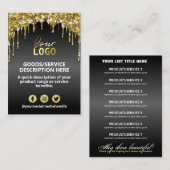 黒金ゴールドグリッター価格原料製品範囲 名刺 (正面/裏面)