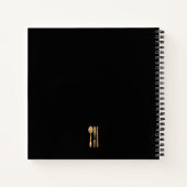 黒金ゴールドグリッター料理器具レシピ3リングや輪B ノートブック (裏面)