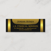 黒金ゴールドコイン小さな垂直CPA会計士 スキニー名刺 (裏面)