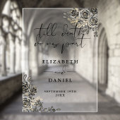 黒金ゴールドゴシックバラ結婚フローラ アクリルサイン