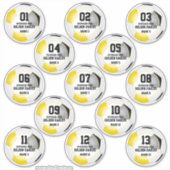 黒金ゴールドサッカーチームの13カスタム色 シール (正面)