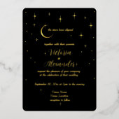 黒金ゴールドスミニマルテリア 箔招待状 (正面)