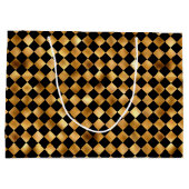 黒金ゴールドダイヤモンドパターン ラージペーパーバッグ (裏面)