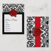 黒金ゴールドダマスク赤ワックスシールモノグラム 名刺 (正面/裏面)