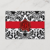 黒金ゴールドダマスク赤ワックスシールモノグラム 名刺 (裏面)