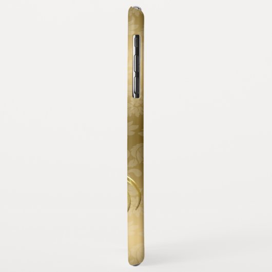 黒金ゴールドダマスク金ゴールド渦巻き Case-Mate iPhoneケース (裏面/左)