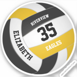 黒金ゴールドチームカラー女の子の男の子バレーボール シール