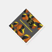 黒金ゴールドバスケットチームカラースポーツパーティー スタンダードカクテルナプキン (角)