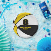 黒金ゴールドバスケットチームカラースポーツパーティー ペーパープレート (パーティー)