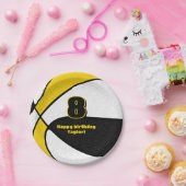 黒金ゴールドバスケットチームカラースポーツパーティー ペーパープレート (パーティー)