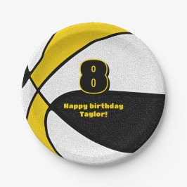 黒金ゴールドバスケットチームカラースポーツパーティー ペーパープレート