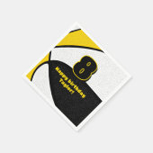 黒金ゴールドバスケットボール女子ボーズスポーツパーティー スタンダードカクテルナプキン (角)