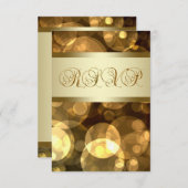 黒金ゴールドバブルRSVP 出欠カード (正面/裏面)