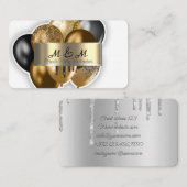 黒金ゴールドバルーン白実在金箔 名刺 (正面/裏面)