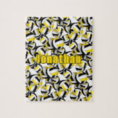 黒金ゴールドバレーチームの色の子供 ジグソーパズル (縦)