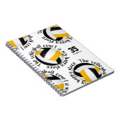 黒金ゴールドバレーボールのコートは私の幸せ ノートブック (右側)